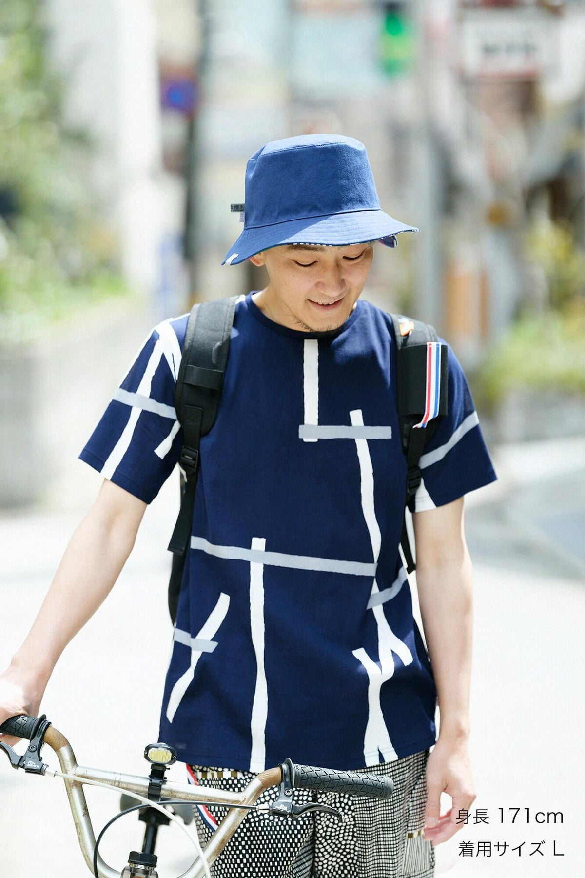 高島縮 40/40 半袖Tシャツ／鳶（とび）