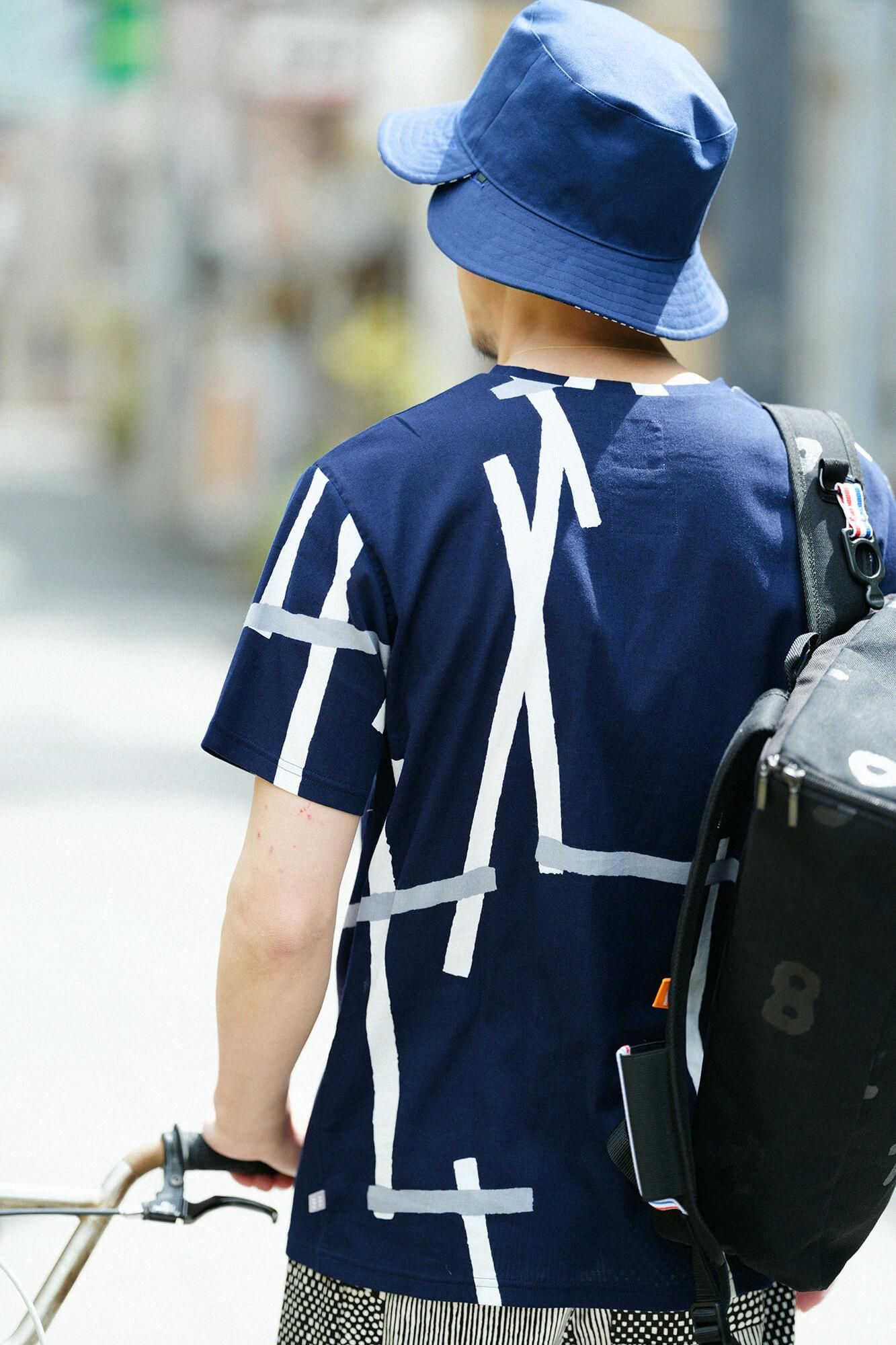 高島縮 40/40 半袖Tシャツ／鳶（とび）