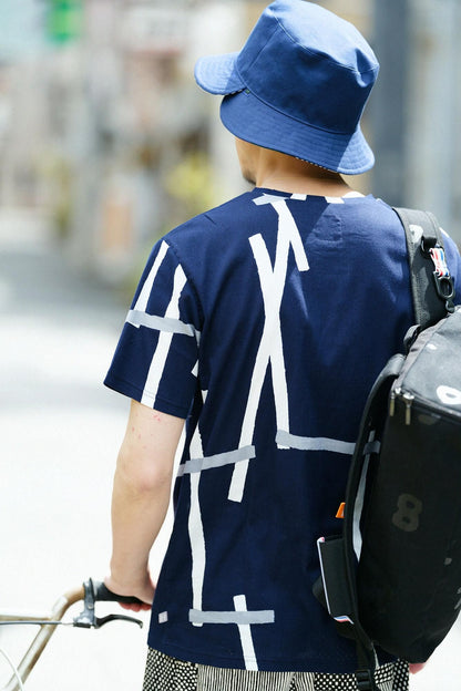 高島縮 40/40 半袖Tシャツ／鳶（とび）