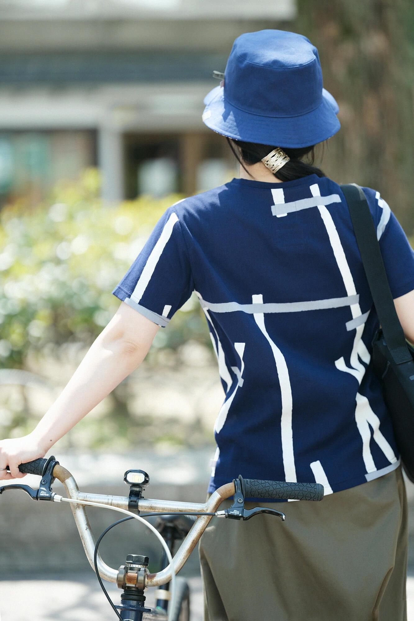 高島縮 40/40 半袖Tシャツ／鳶（とび）