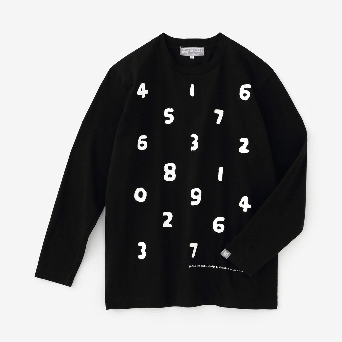 SO-SU-U 長袖Tシャツ [5.6]／ブラック×ホワイト