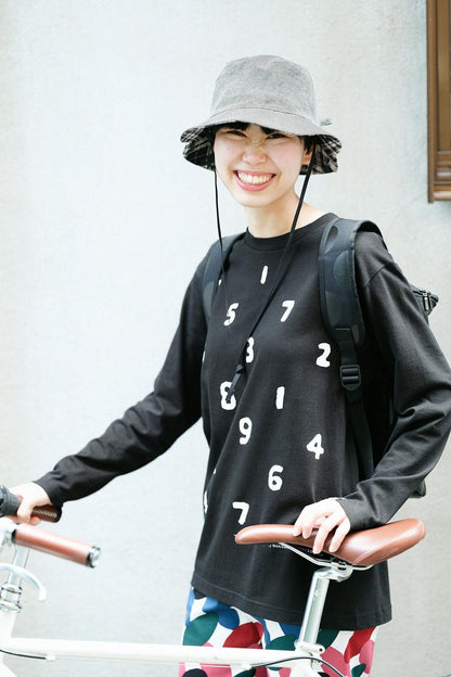 SO-SU-U 長袖Tシャツ [5.6]／ブラック×ホワイト