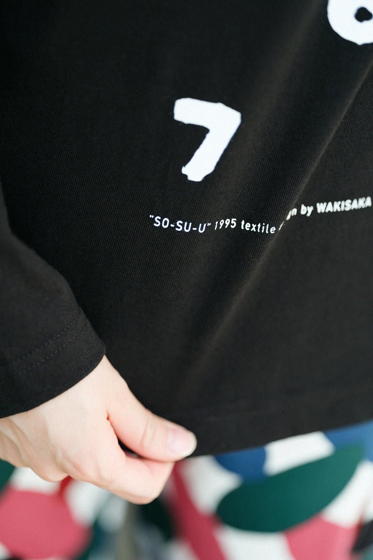 SO-SU-U 長袖Tシャツ [5.6]／ブラック×ホワイト