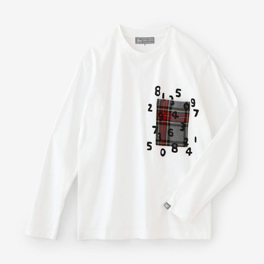 長袖 ポケットTシャツ[5.6]／ホワイト×SO-SU-U昆（こん）