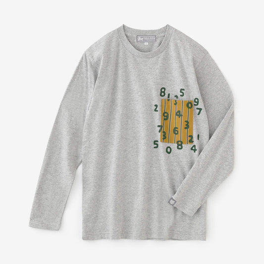 長袖 ポケットTシャツ[5.6]／ヘザーグレー×SO-SU-U昆（こん）