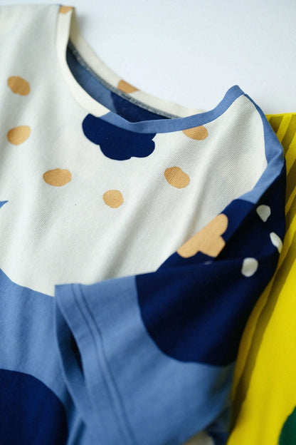 高島縮 40/40 半袖Tシャツ／ほほえみ 薄花色（うすはないろ）