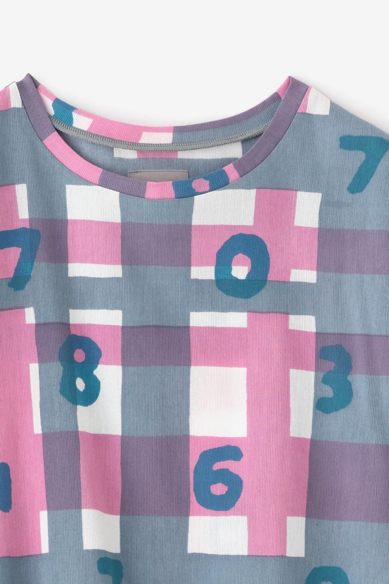 高島縮 40/40 半袖Tシャツ／SO-SU-Uと太乱格子（たみだれごうし） 桃花色（ももはないろ）