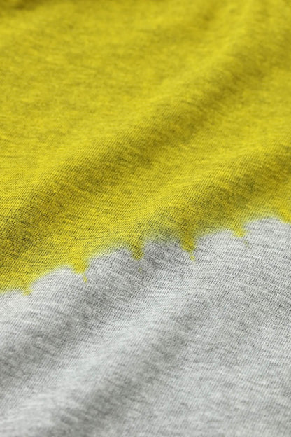 【net限定】近清絞り 染め分け半袖Tシャツ[5.0]／メッセンジャー ヘザーグレー×イエロー