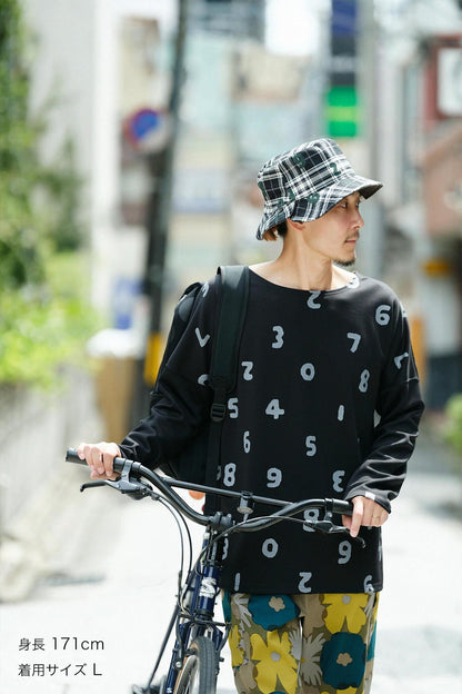 ダンボールニット 型ぬき長袖Tシャツ／SO-SU-U上下（しょうか） 濡羽色（ぬればいろ）▲