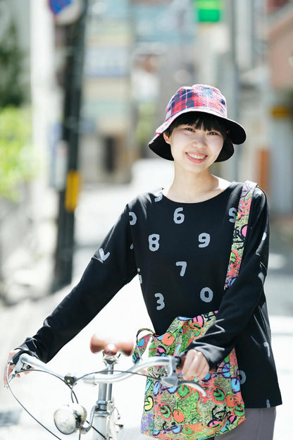 ダンボールニット 型ぬき長袖Tシャツ／SO-SU-U上下（しょうか） 濡羽色（ぬればいろ）▲