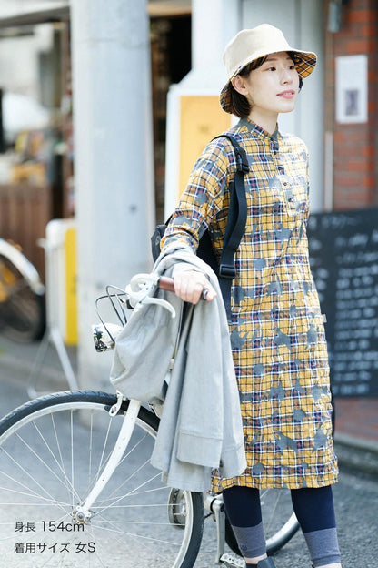 ヘリンボーンチェック H.N.BIKEワンピース／おおらか