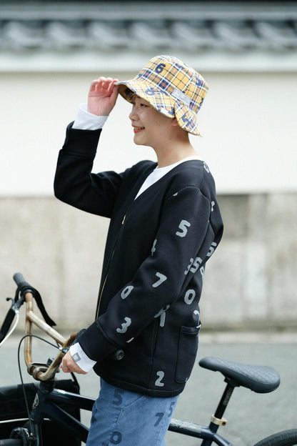 リバーシブル BIKE HAT／イエローチェック×SO-SU-U