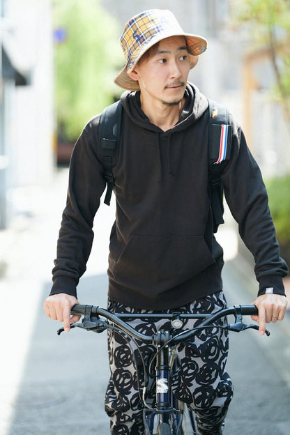 リバーシブル BIKE HAT／イエローチェック×SO-SU-U