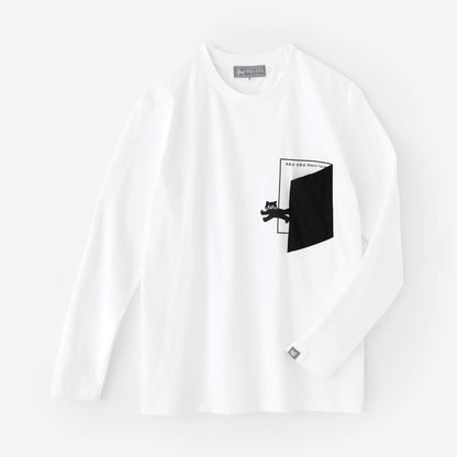 長袖 escape ポケットTシャツ[5.6]／ホワイト