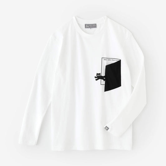 長袖 escape ポケットTシャツ[5.6]／ホワイト
