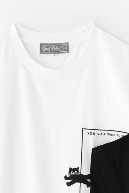 長袖 escape ポケットTシャツ[5.6]／ホワイト
