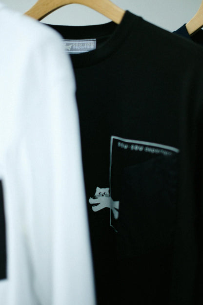 長袖 escape ポケットTシャツ[5.6]／ブラック
