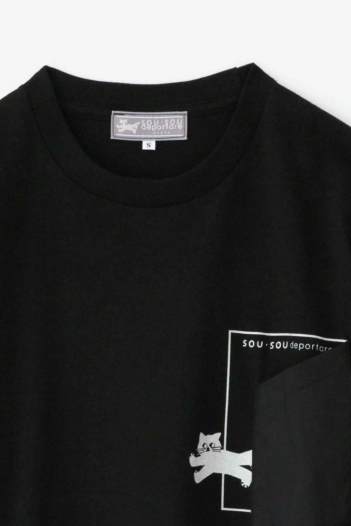 長袖 escape ポケットTシャツ[5.6]／ブラック