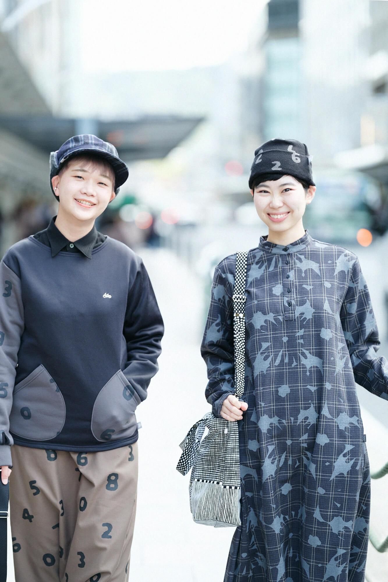 ウール×リネン混チェック H.N.BIKEワンピース／おおらか