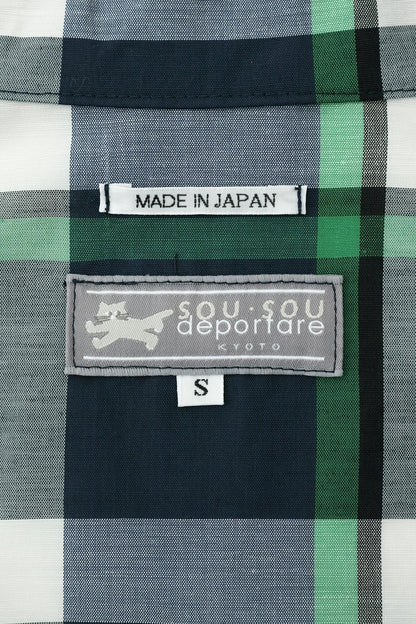 ラミーナイロン 衿付 ZIP UPジャケット／ネイビーチェック