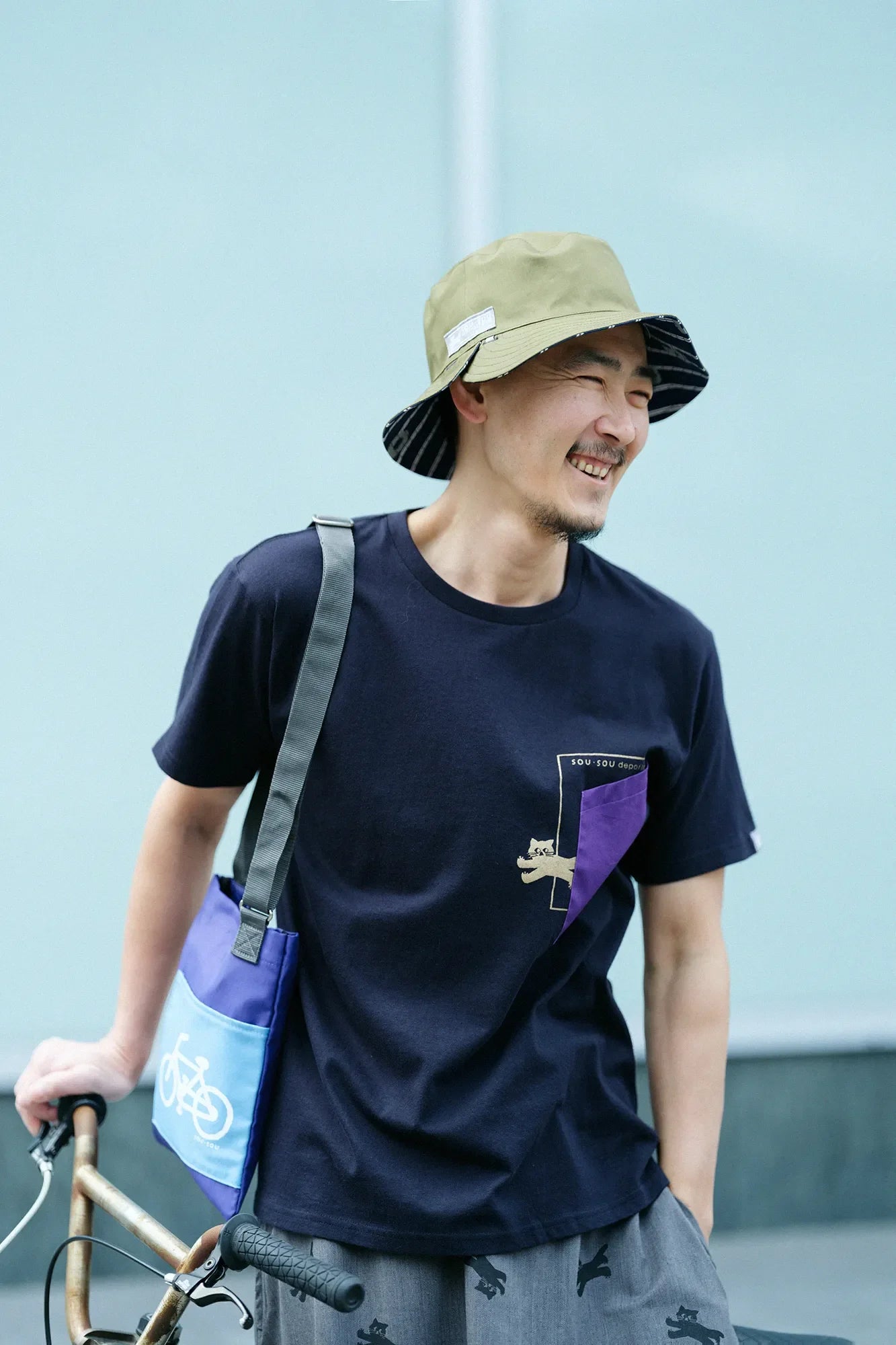 半袖 escape ポケットTシャツ[5.0]／ネイビー