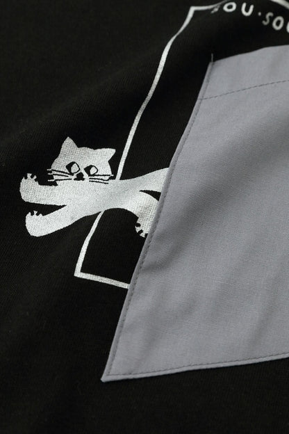 半袖 escape ポケットTシャツ[5.0]／ブラック
