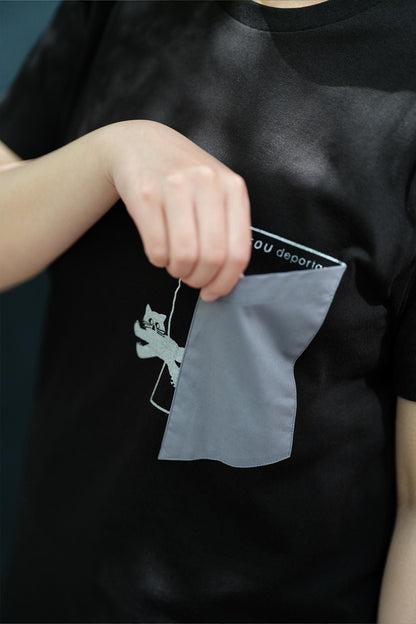 半袖 escape ポケットTシャツ[5.0]／ブラック