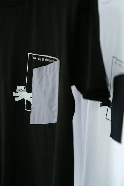 半袖 escape ポケットTシャツ[5.0]／ブラック