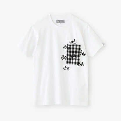 半袖 ポケットTシャツ[5.0]／ホワイト×チャリンチャリン