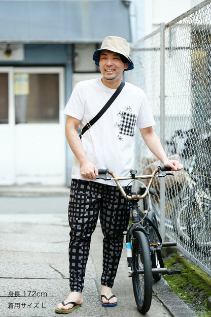半袖 ポケットTシャツ[5.0]／ホワイト×チャリンチャリン