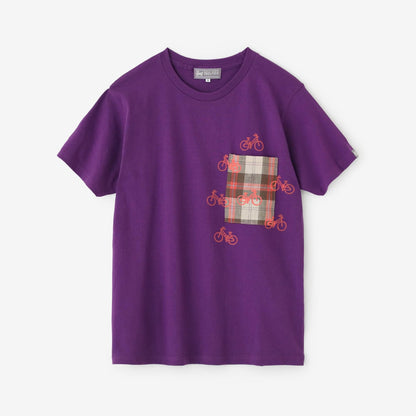 【net限定】半袖 ポケットTシャツ[5.0]／パープル×チャリンチャリン