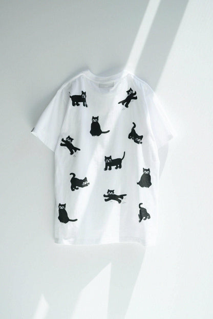 ねこ 半袖Tシャツ[5.0]／ホワイト