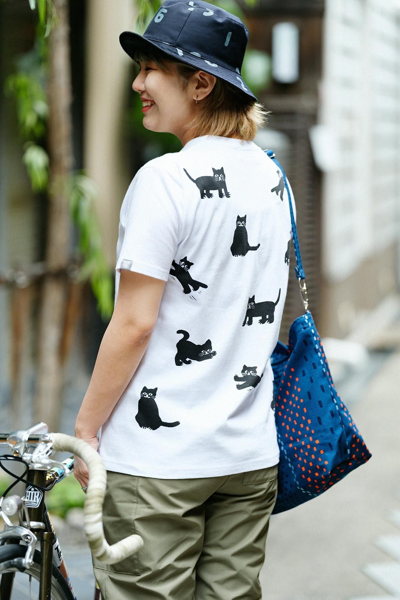ねこ 半袖Tシャツ[5.0]／ホワイト
