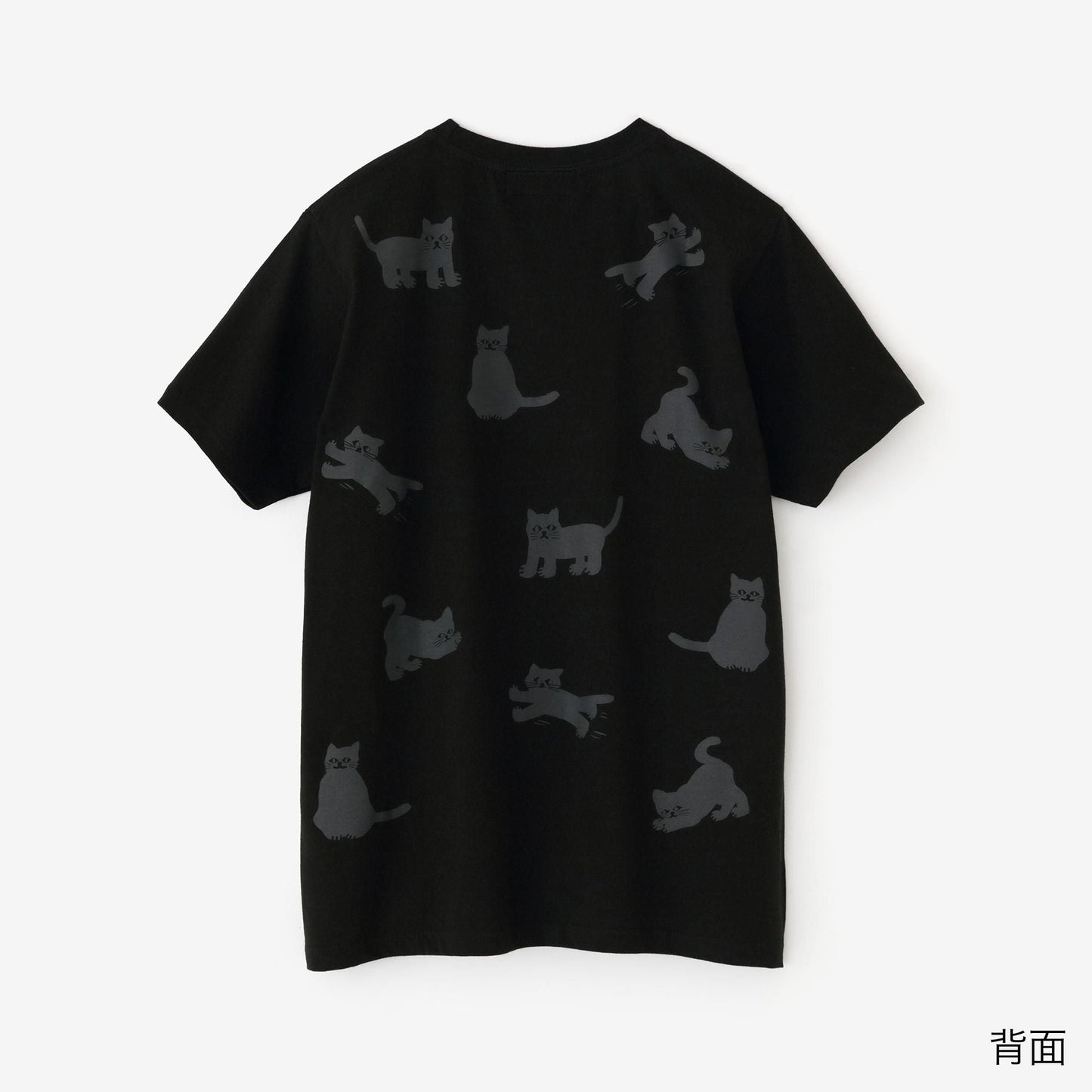ねこ 半袖Tシャツ[5.0]／ブラック
