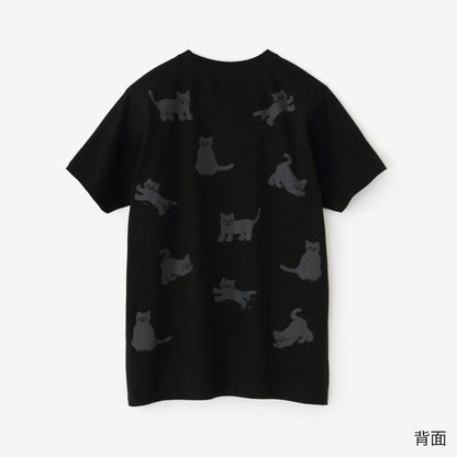 ねこ 半袖Tシャツ[5.0]／ブラック