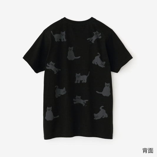 ねこ 半袖Tシャツ[5.0]／ブラック