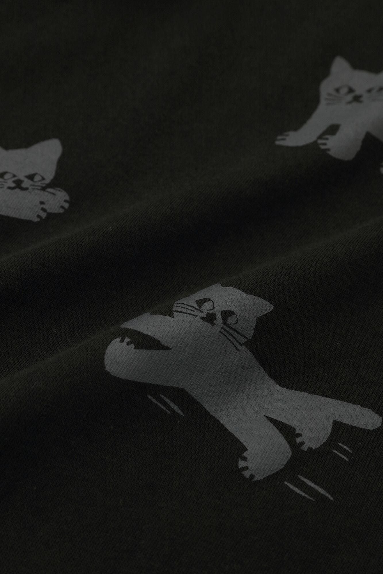 ねこ 半袖Tシャツ[5.0]／ブラック