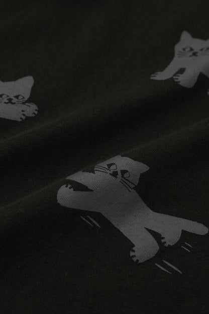 ねこ 半袖Tシャツ[5.0]／ブラック