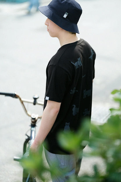 ねこ 半袖Tシャツ[5.0]／ブラック