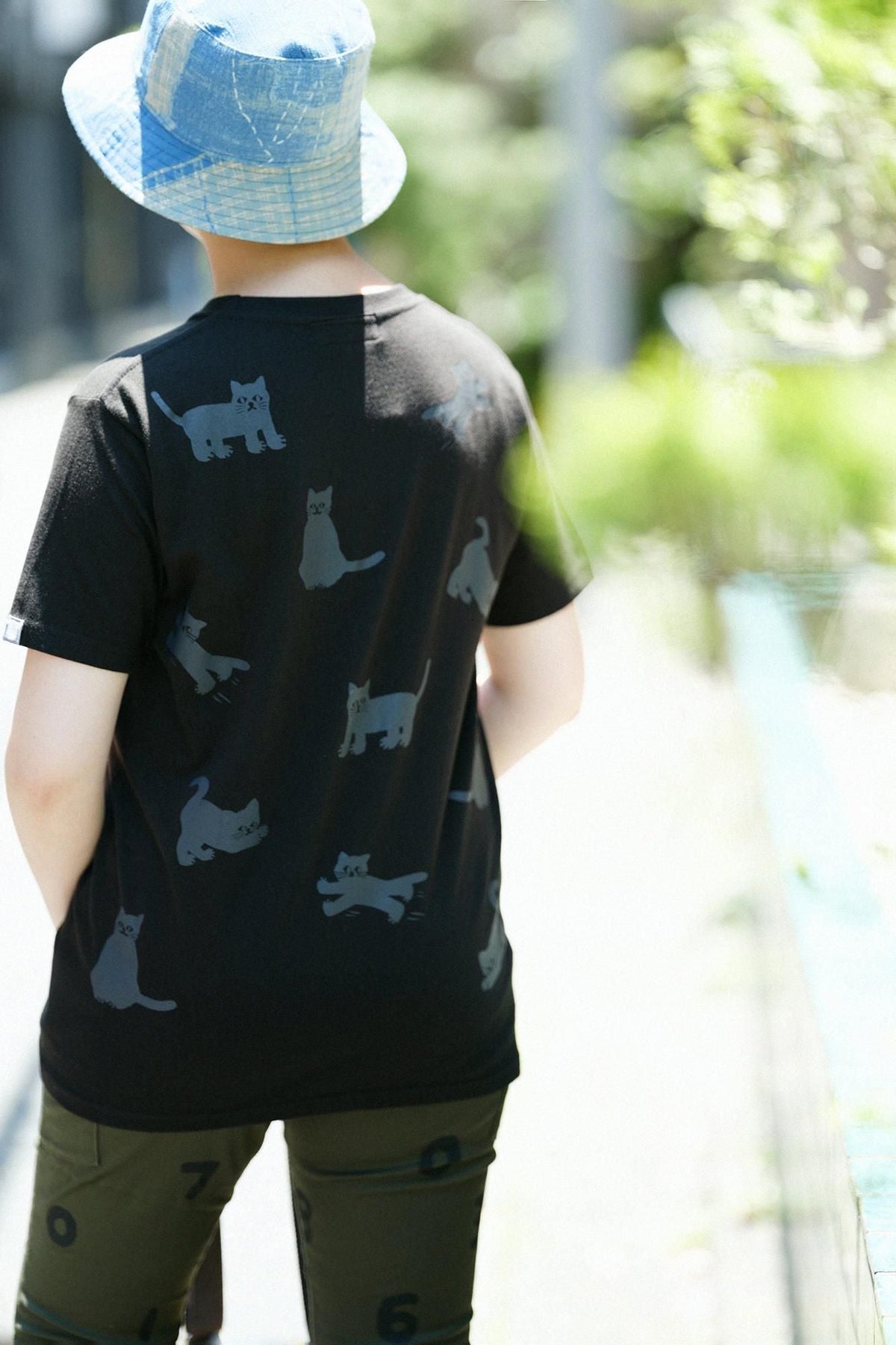ねこ 半袖Tシャツ[5.0]／ブラック