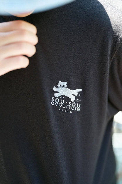 ねこ 半袖Tシャツ[5.0]／ブラック