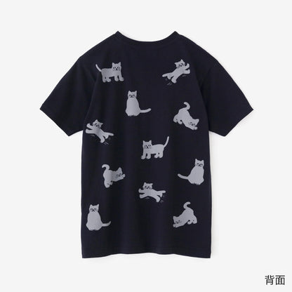 ねこ 半袖Tシャツ[5.0]／ネイビー
