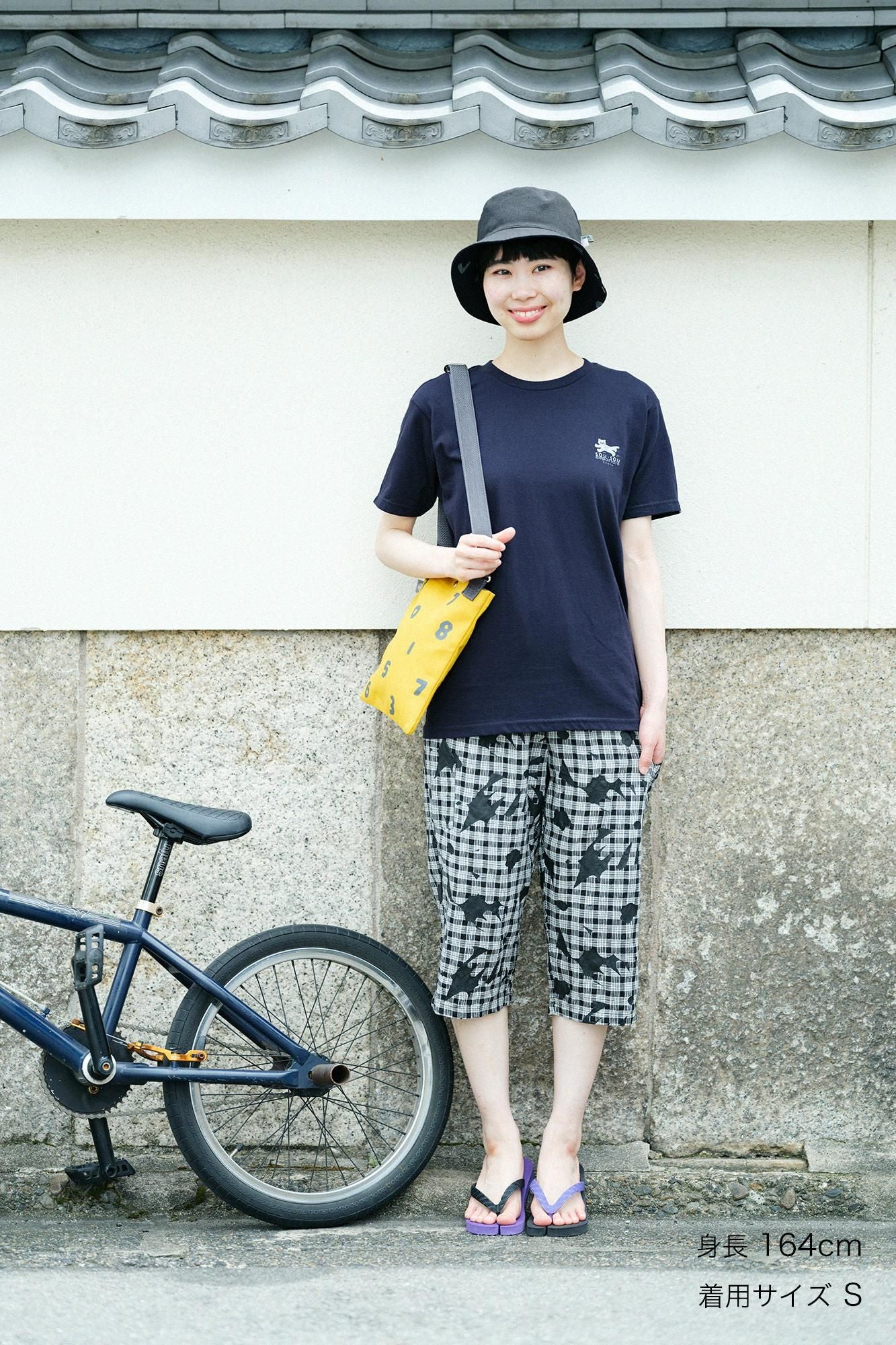 ねこ 半袖Tシャツ[5.0]／ネイビー