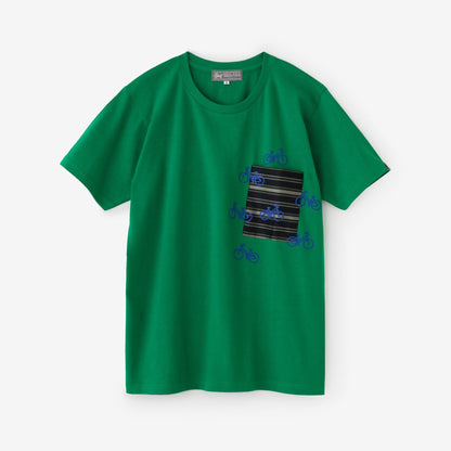 半袖 ポケットTシャツ[5.0]／グリーン×チャリンチャリン