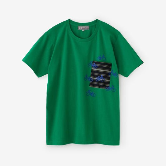 半袖 ポケットTシャツ[5.0]／グリーン×チャリンチャリン