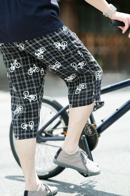 リネンチェック BIKEすててこ クオーター／チャリンチャリンあっちこっち