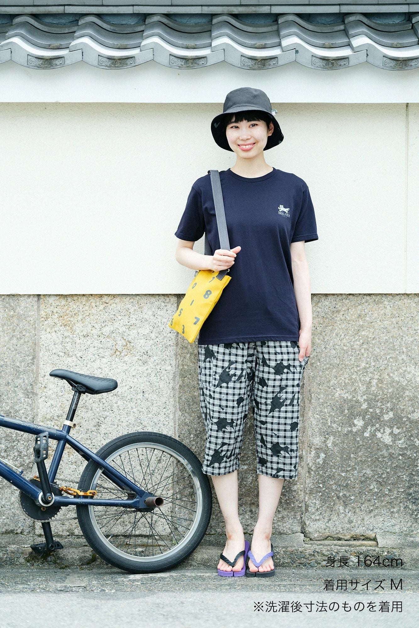 リネンチェック BIKEすててこ クオーター／おおらか