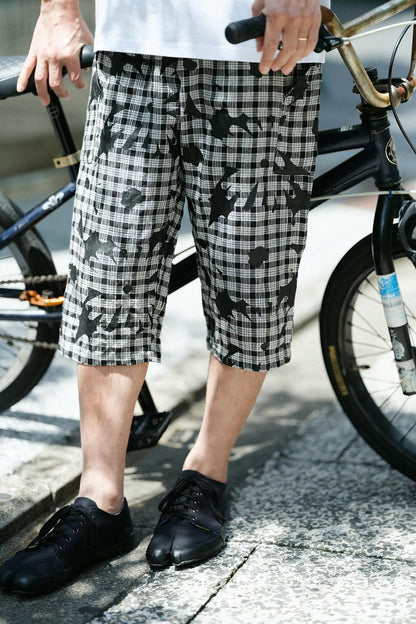 リネンチェック BIKEすててこ クオーター／おおらか