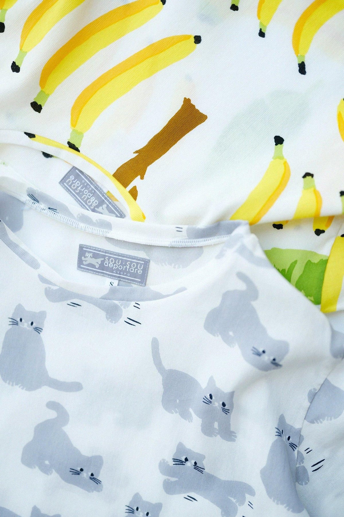 高島縮 40/40 半袖Tシャツ／ねこ
