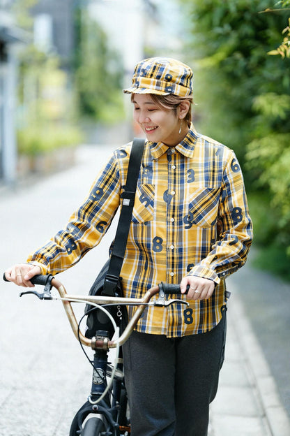 ヘビーツイルチェック BIKE ワークキャップ／SO-SU-U 黄金色（こがねいろ）